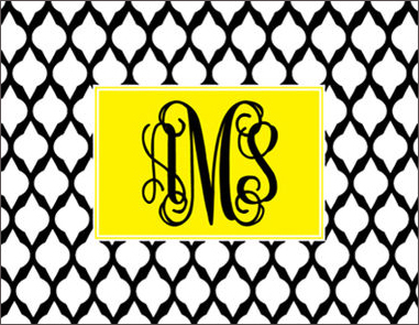 Black Lattice Foldover Note Cards